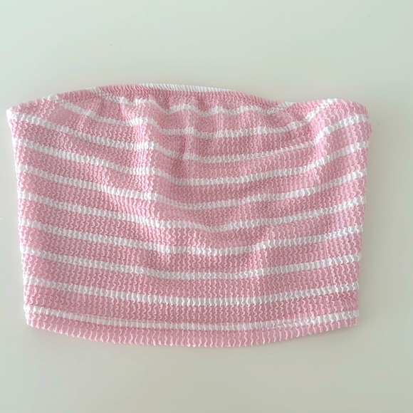 Pink & white striped tube top XS - Picture 1 of 2